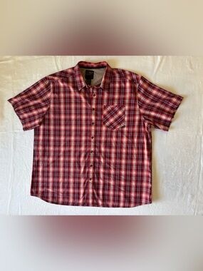 5.11 Tactical Plaid Snap Short Sleeve Shirt Red Hiking Work Outdoor Trail XXL